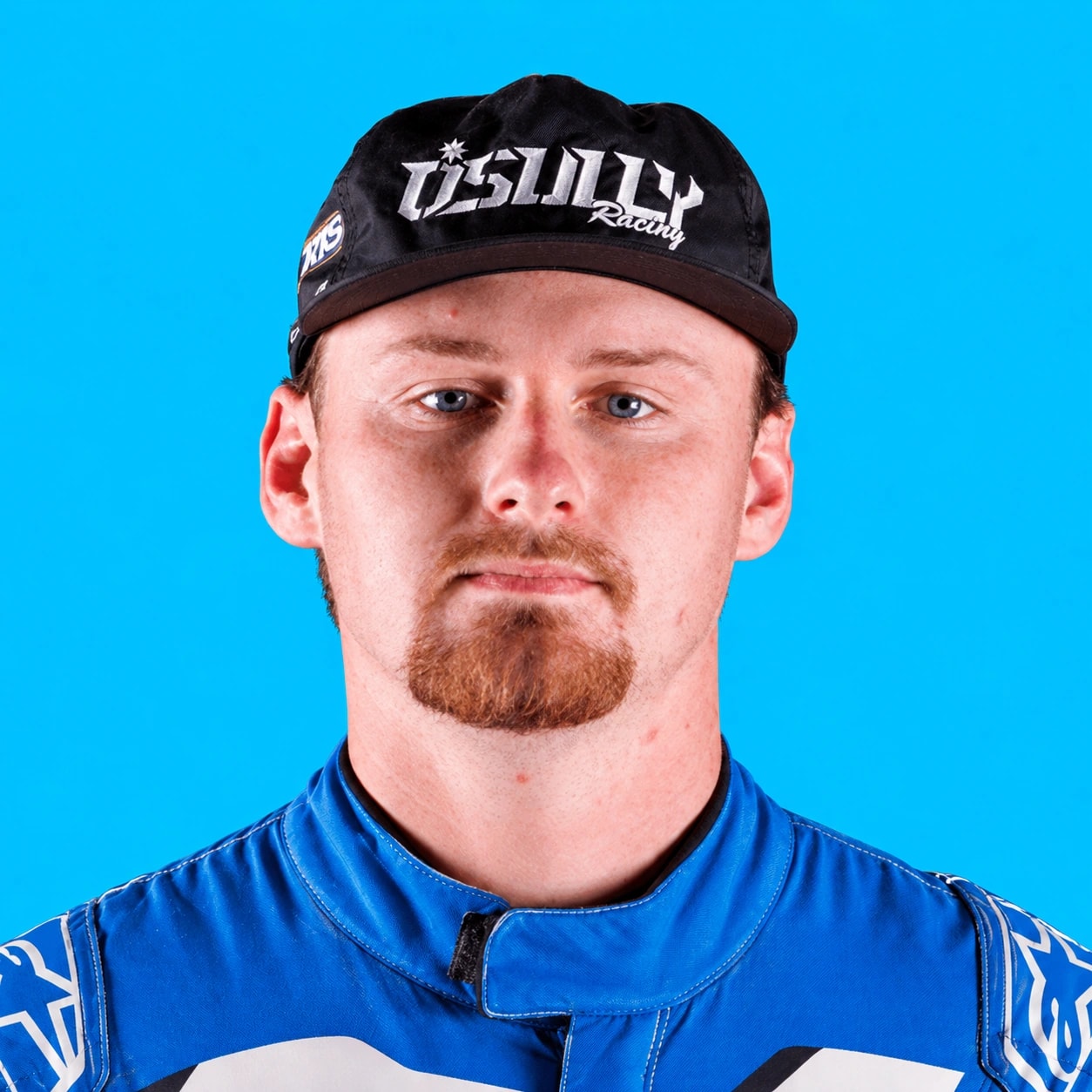 Connor O’Sullivan wearing his blue Formula Drift racing suit