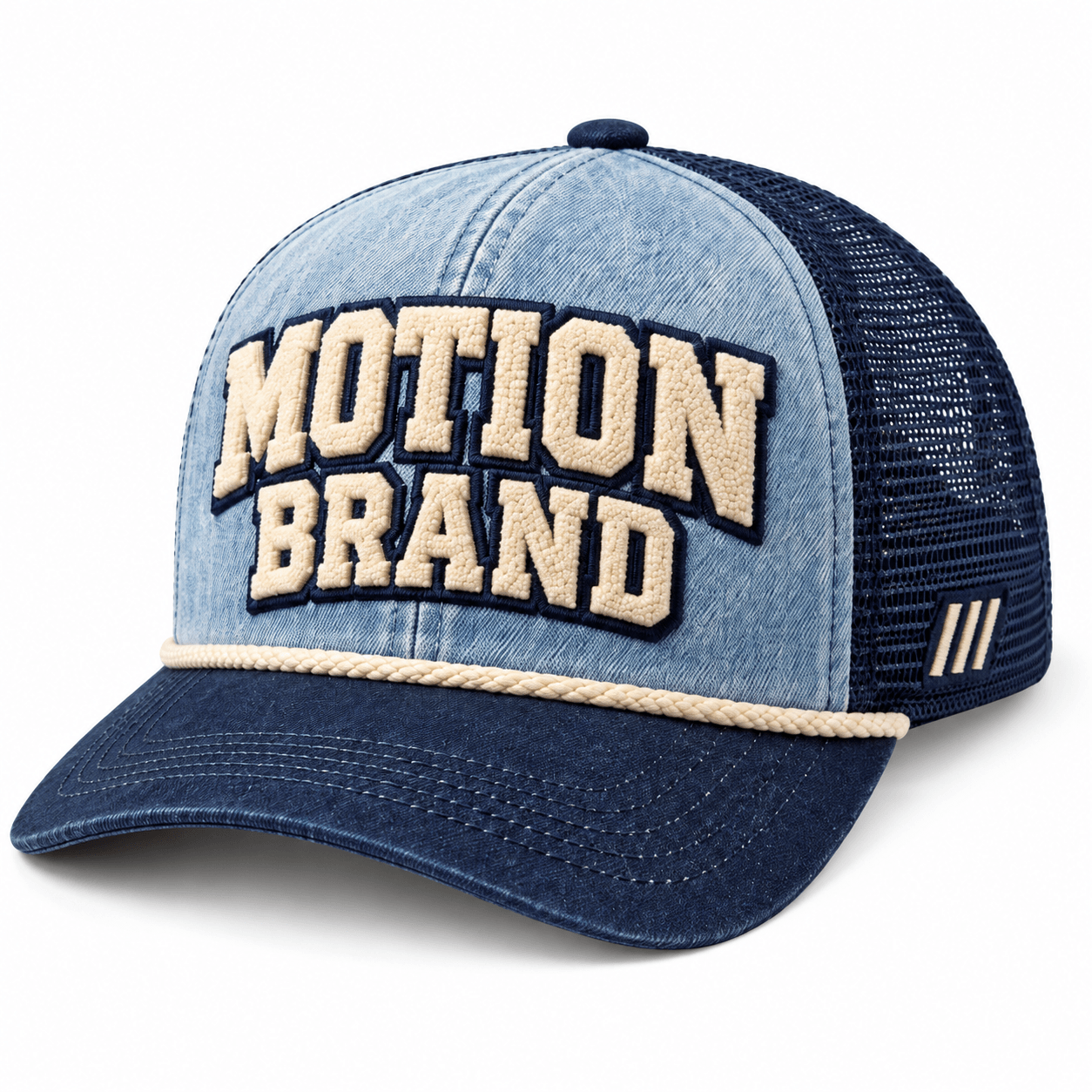 MOTION denim trucker front view on white