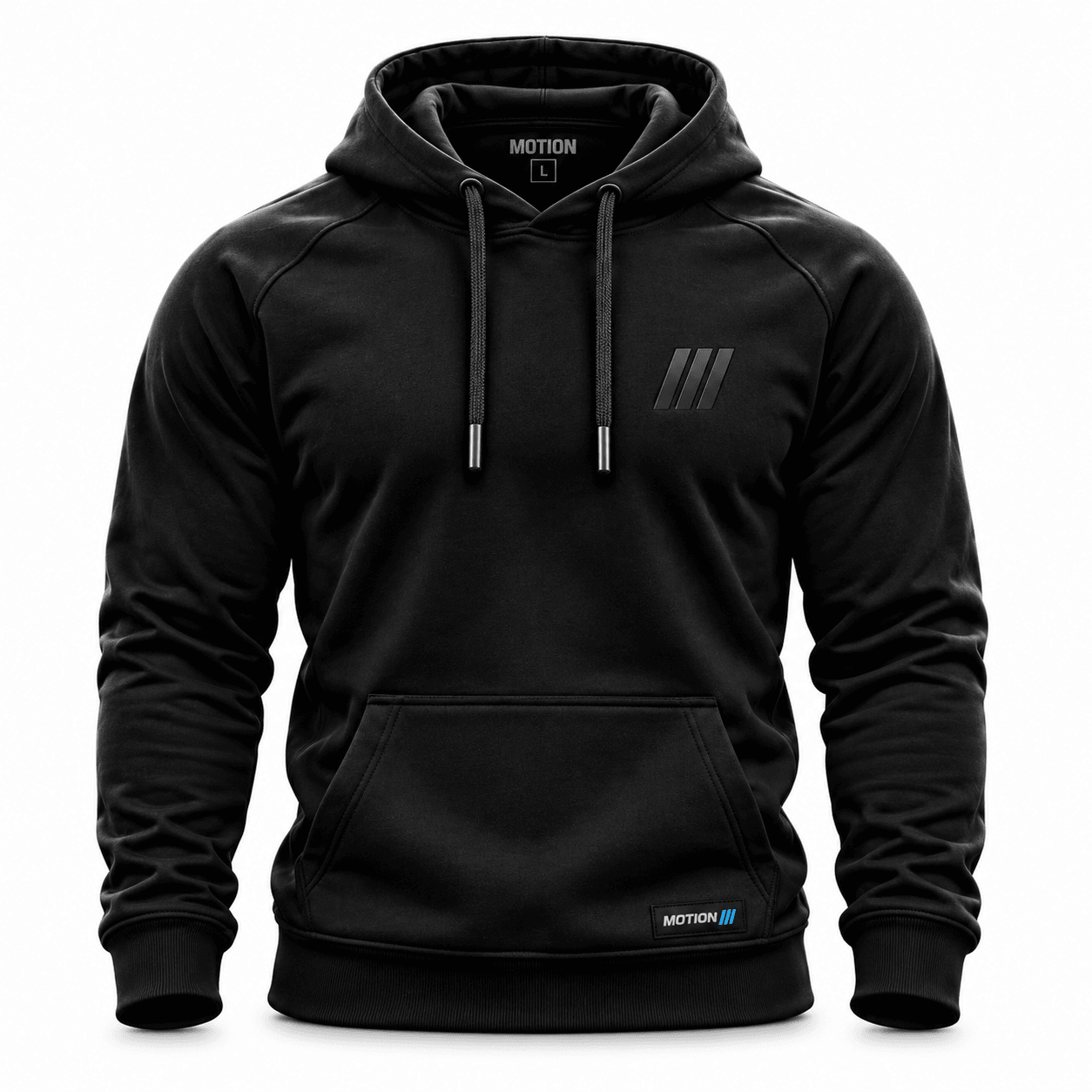 MOTION signature hoodie front on white